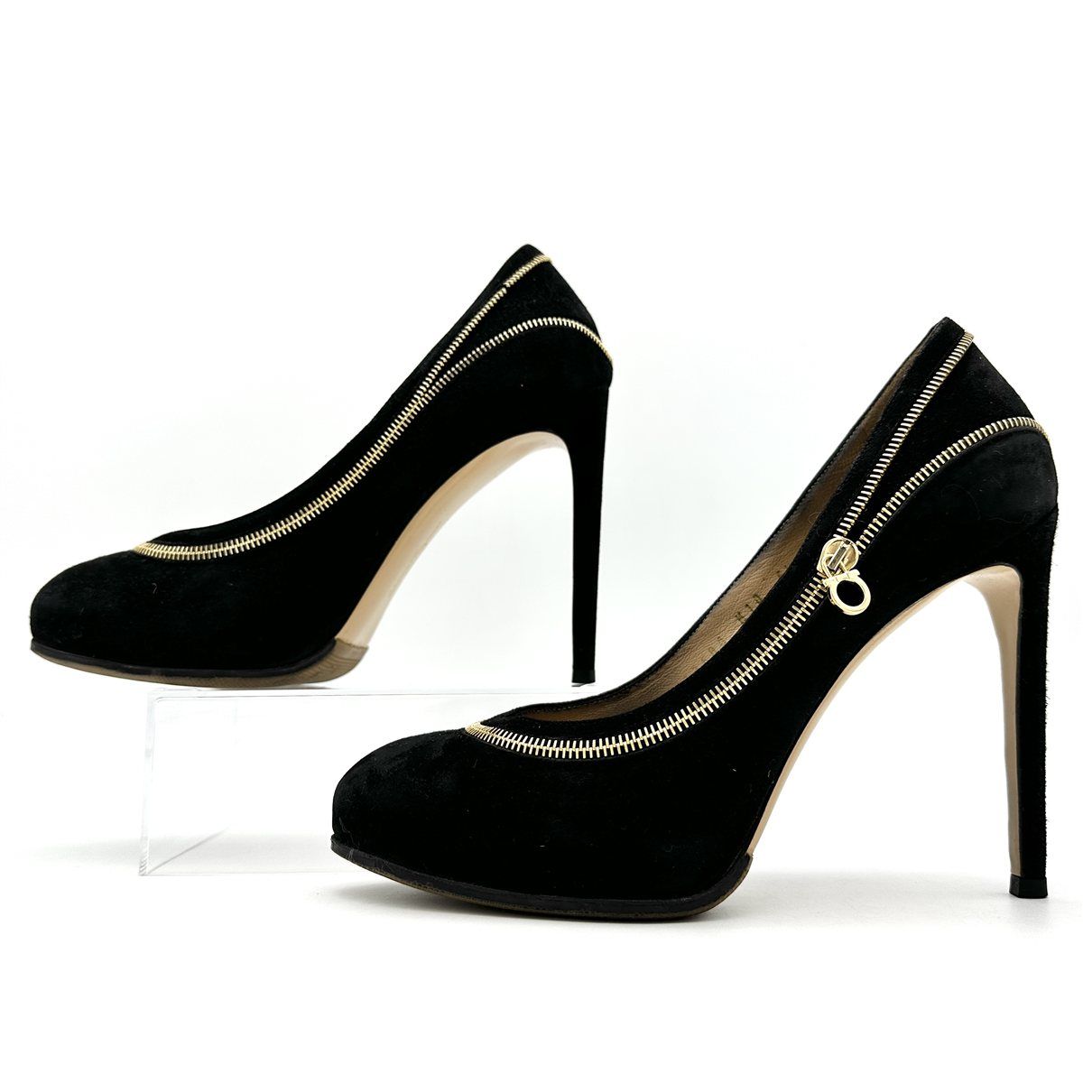 □希少□ Ferragamo ハイヒール スエード ファスナー ガンチーニ