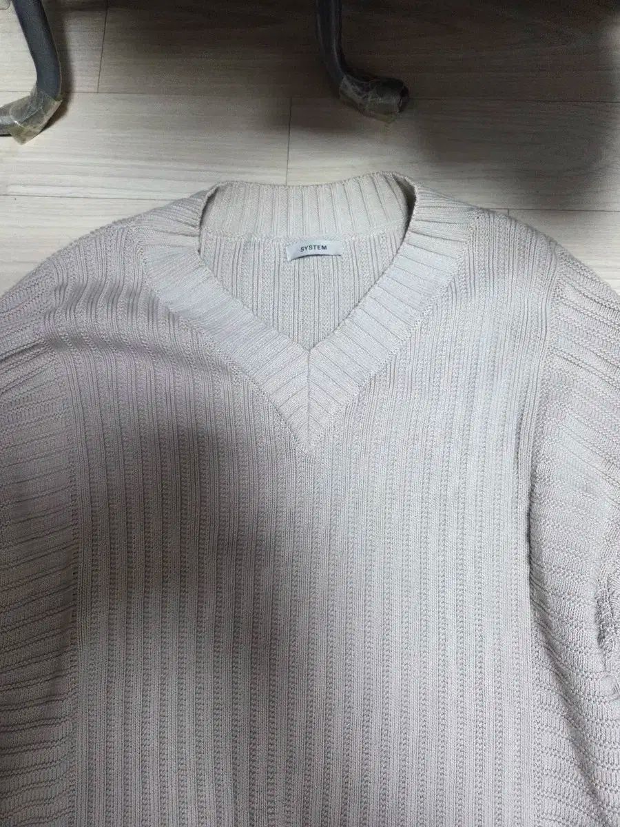 システムオム 正規品 Vネック グレー オーバーサイズ ニット 100サイズ