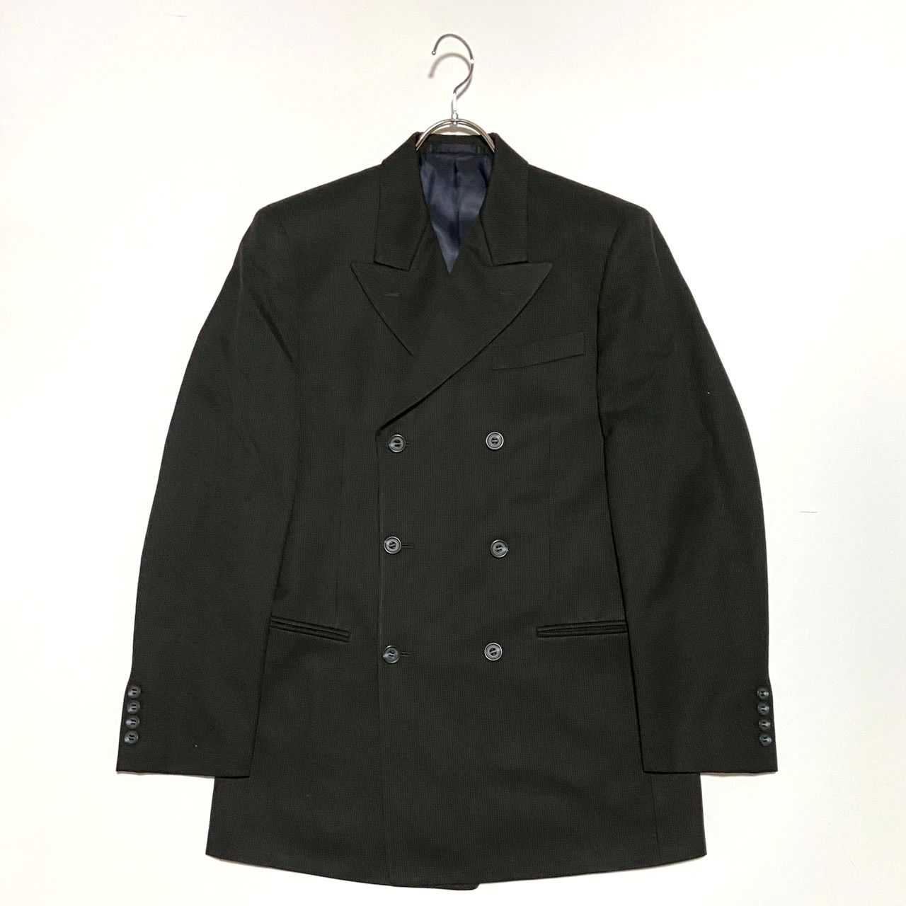 Melbo メルボ 麻布テーラー スーツ タキシード セットアップ 6B ダークグレー ストライプ