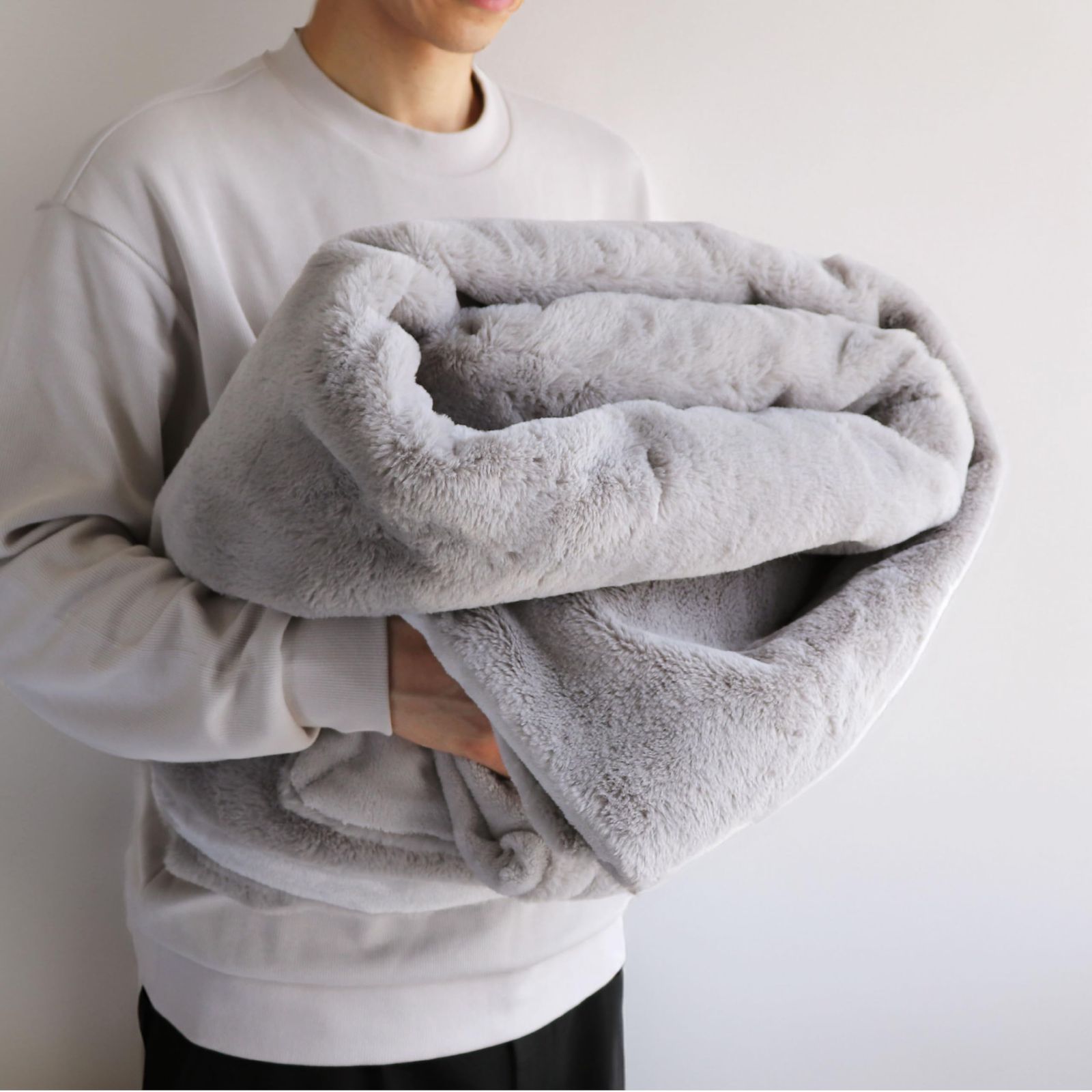 グレー ふわふわ 8時間自動OFFタイマー付 JPB551G-HM 室温センサー付 フランネル 洗える 188cm×130cm 兼用 敷き 掛け モデル 電気毛布 ライフジョイ LIFEJOY