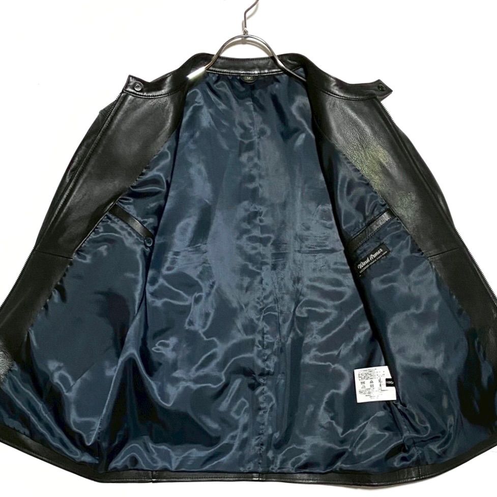 Wind Armor ウインドアーマー シングルライダースジャケット ノー ブラック ラムレザー 本革 羊革 M ODELLYA_COM