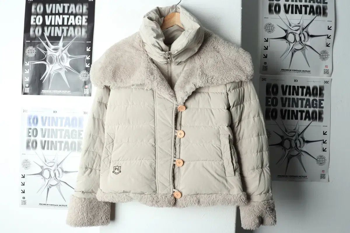 W S パーリーゲイツ ダウン アウター ジャケット ゴルフ グースダウン アイボリー 15 B 04