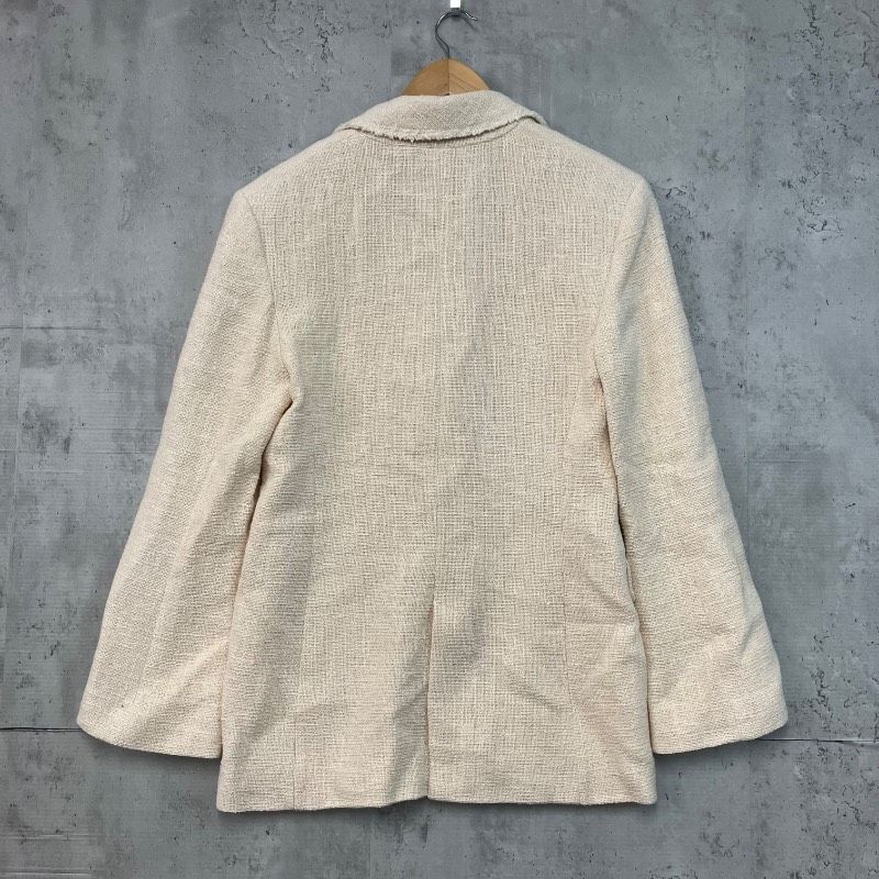 ZARA ザラ ツイード ジャケット ブレザー テーラード S アイボリー