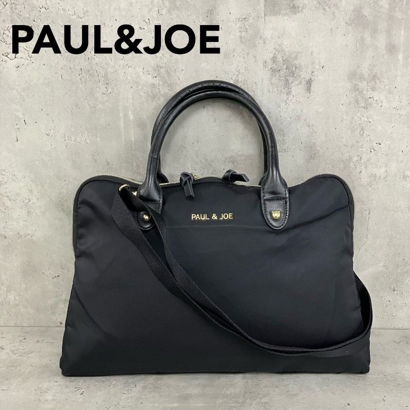 美品】PAUL&JOE ポール&ジョー 2WAY ビジネスバッグ トートバッグ 黒 