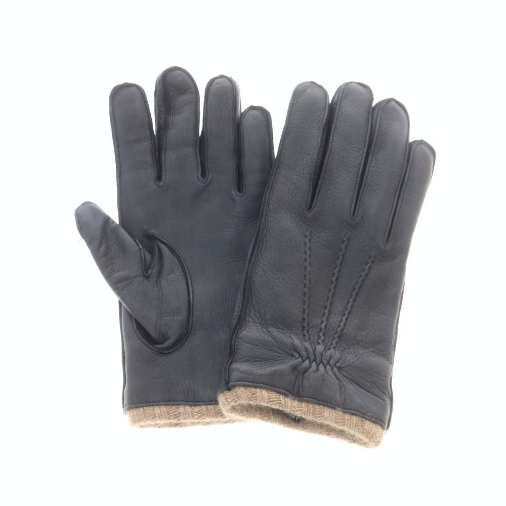 アルポ ALPO レザー カシミヤライニング 手袋 グローブ ネイビー サイズ8 1|2 メンズ