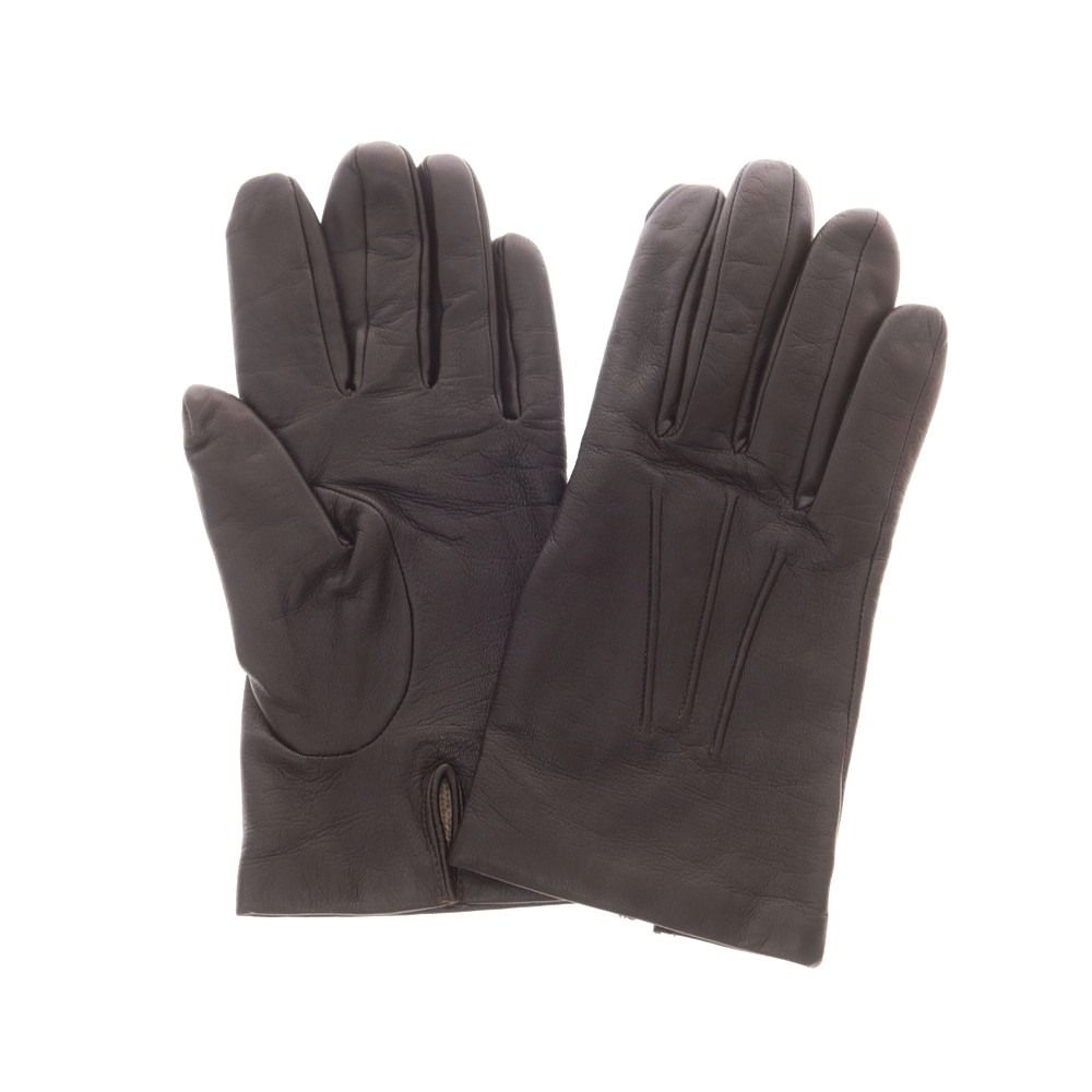 デンツ DENTS レザー ウール系ライニング 手袋 グローブ ダークブラウン メンズ