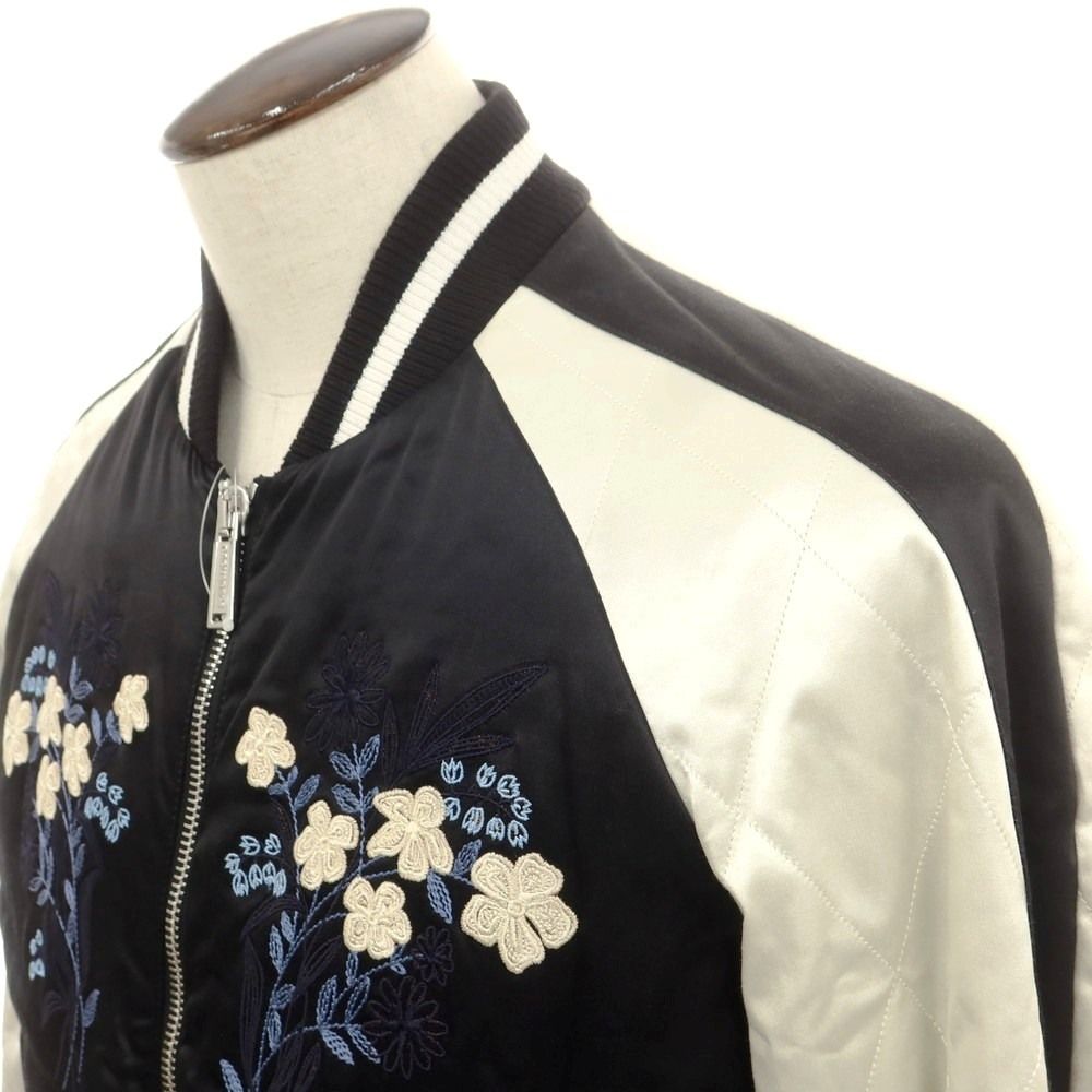 ディースクエアード DSQUARED2 スカジャン 中綿ブルゾン ブラックxホワイト サイズ50 メンズ