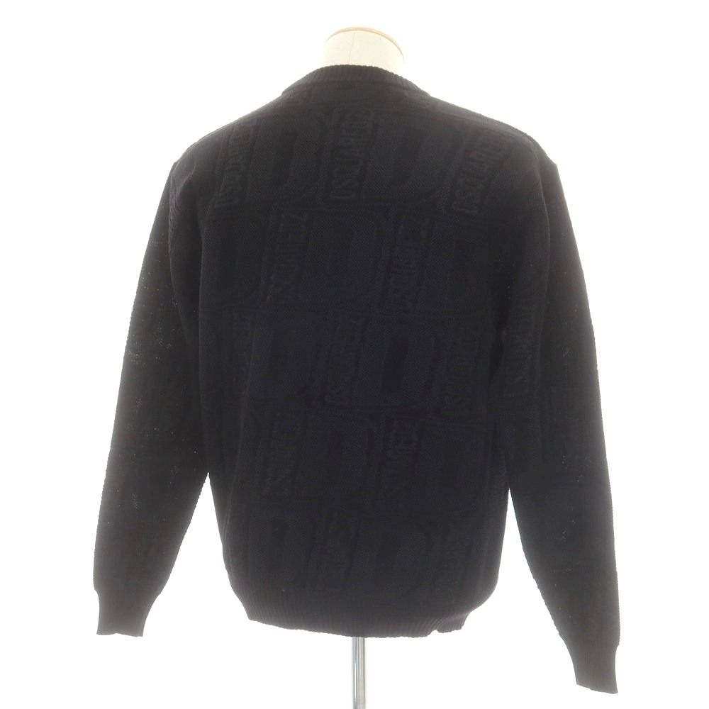 ディースクエアード DSQUARED2 ウールポリエステル ジャカード クルーネック プルオーバーニット ブラック サイズS メンズ