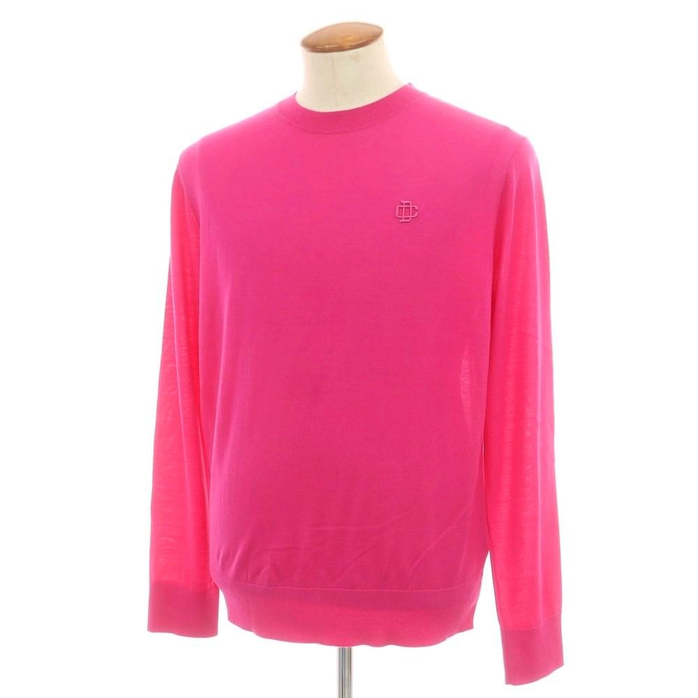 アウトレット ディースクエアード DSQUARED2 ハイゲージ ウール クルーネック プルオーバーニット ピンク サイズL メンズ