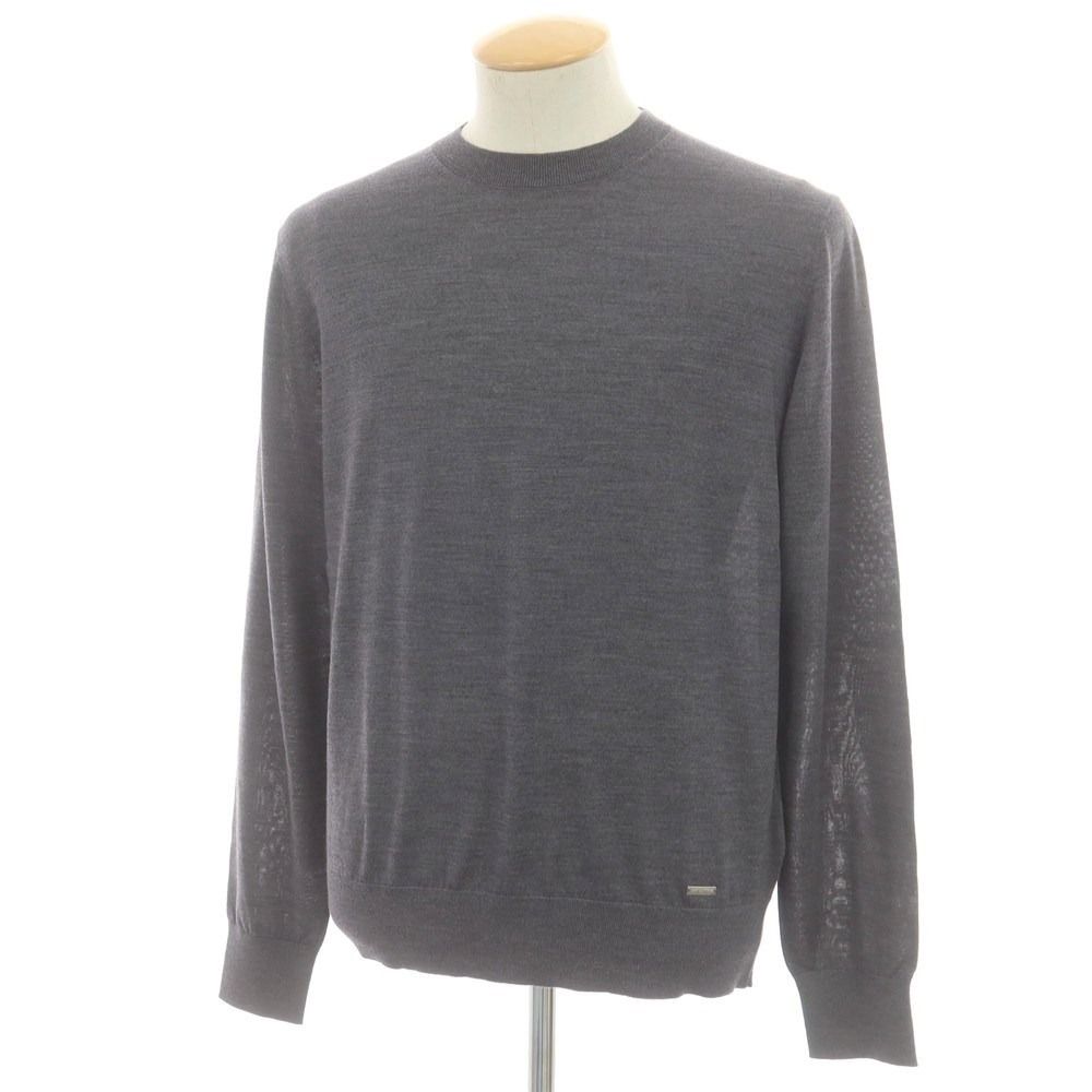 ディースクエアード DSQUARED2 ハイゲージ ウール クルーネック プルオーバーニット グレー サイズM メンズ