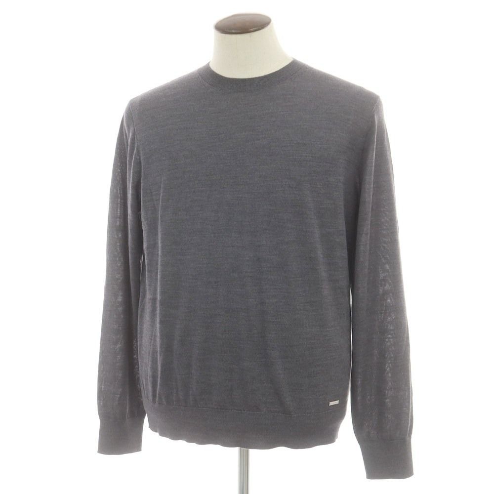 ディースクエアード DSQUARED2 ハイゲージ ウール クルーネック プルオーバーニット グレー サイズXL メンズ