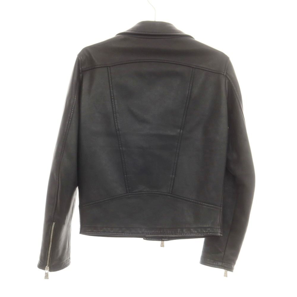 デラン Delan ラムレザー ライダースジャケット ブラック サイズ44 メンズ