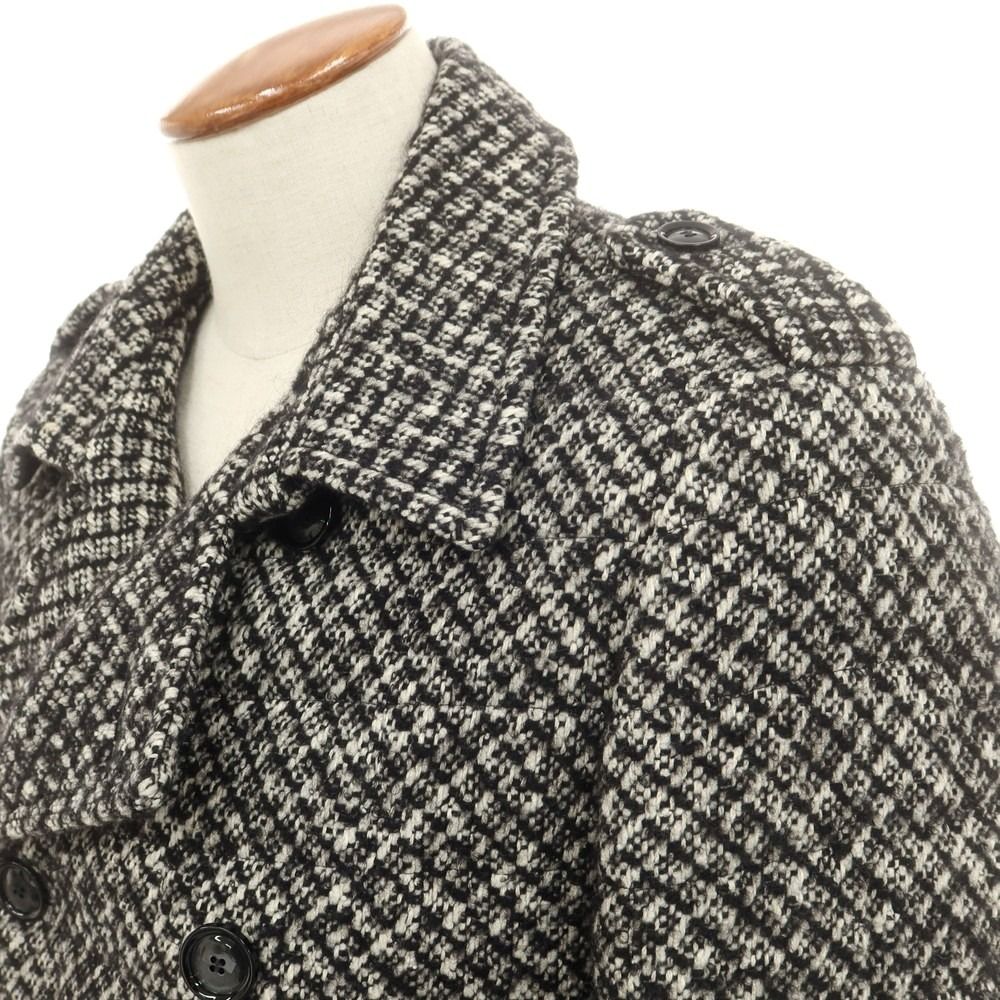 タリアトーレ TAGLIATORE MELVIN シルク混ウールコットン ダブルブレストコート ブラックxホワイト サイズ46 メンズ