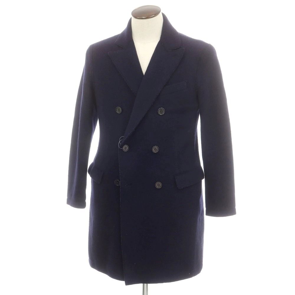 イレブンティ eleventy ウール ダブルブレストコート ネイビー サイズ50 メンズ