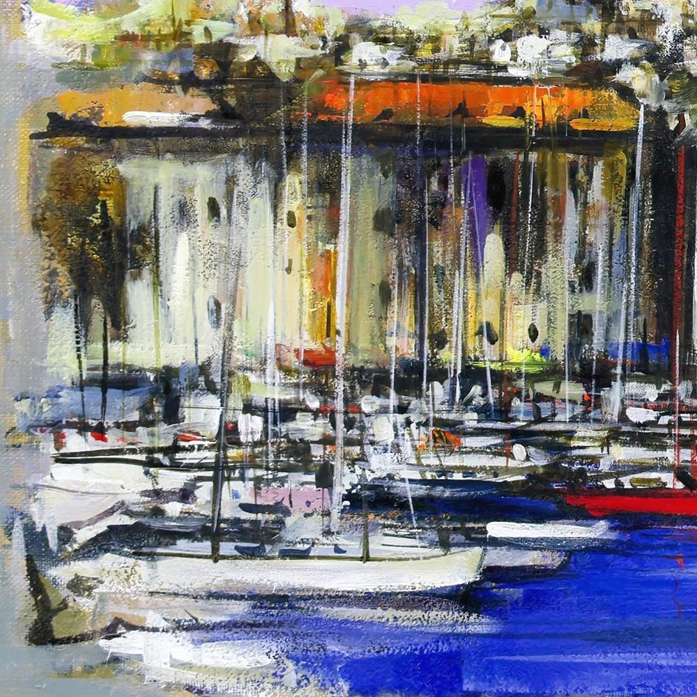 真作】【WISH】石岡剛「マルセイユ」油彩 8号 ◇異国の香り漂う地中海の