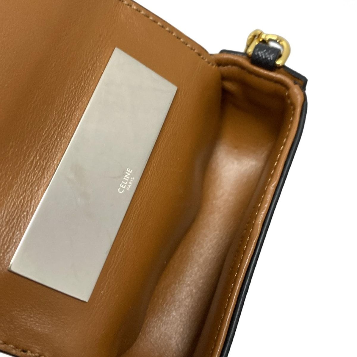  CELINE セリーヌ 小物 チェーン付き リップスティックケース .04 BT 黒×タン リップケース その他 小物