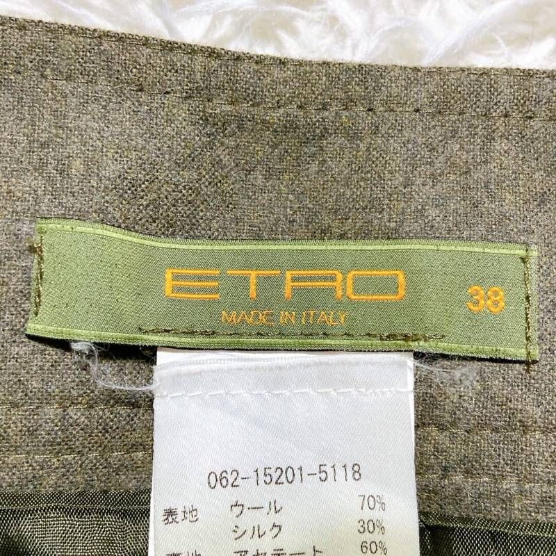 ETRO エトロ ペイズリー柄 ウールスカート 膝丈 シルク混 春 秋
