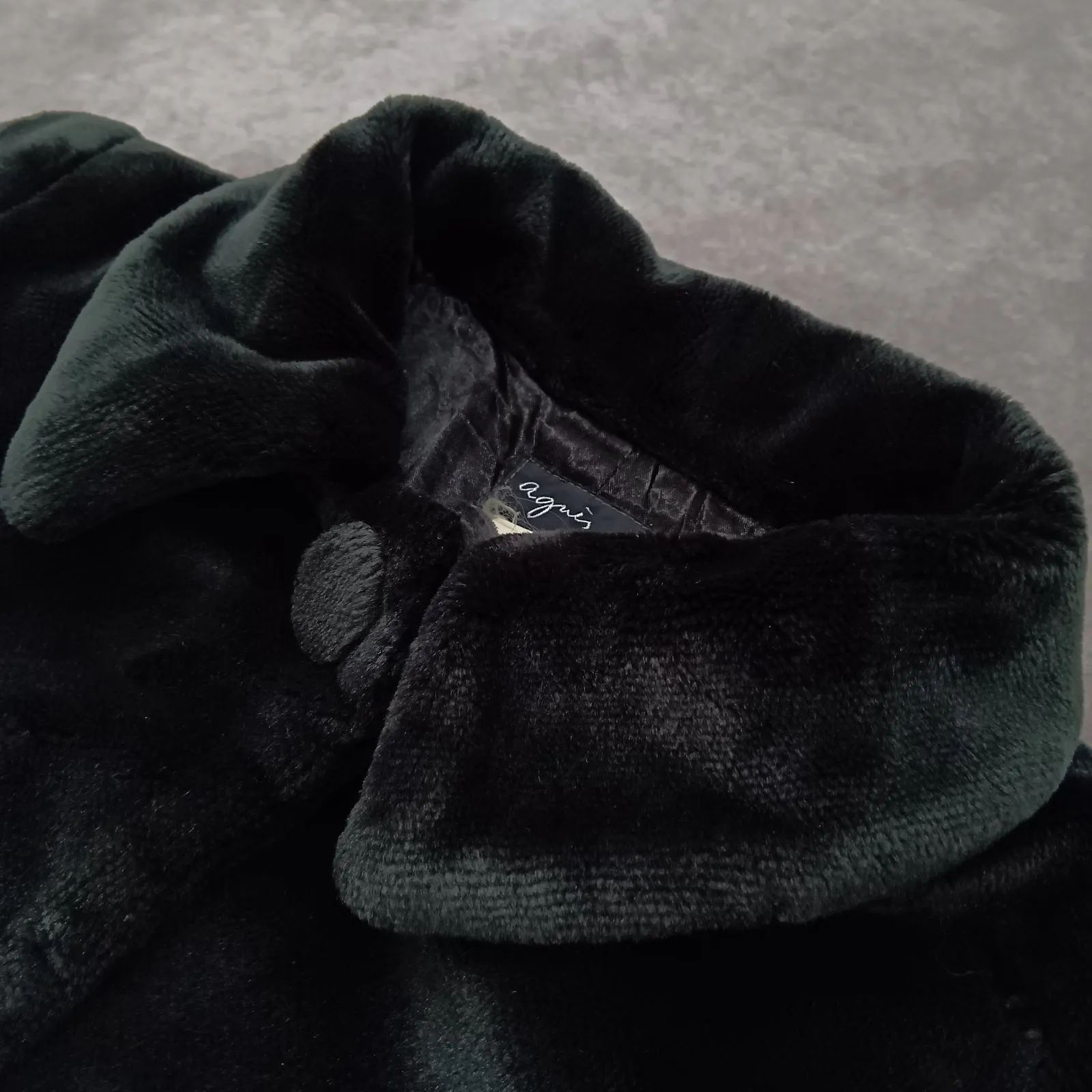 agnes b. ベロアジャケット コート ブラック アニエスベー - メルカリ