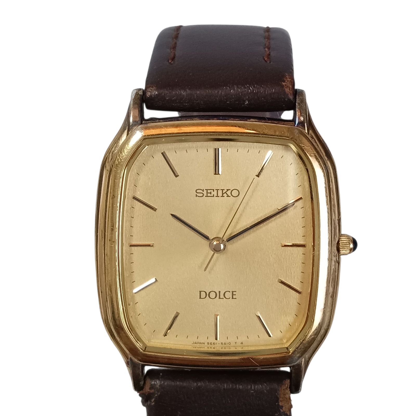 稼働】セイコー ドルチェ スクエア ゴールド メンズ クォーツ 稼働美品