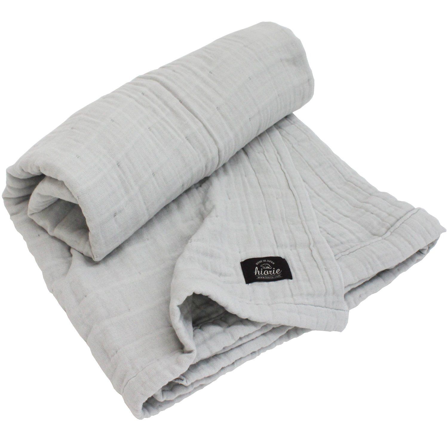 hiorie ヒオリエ 日本製 ガーゼケット タオルケット シングル 8重ガーゼ 贅沢やわらか ガーゼ生地 綿 吸湿通気 洗える オールシーズン 夏用 ケット お昼寝 冷房対策 肌掛け シングルサイズ 147×200cm グレー
