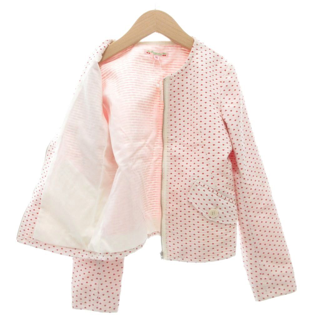 ボンポワン BONPOINT タグ付き ジャケット 140 ジップアップ ハート柄