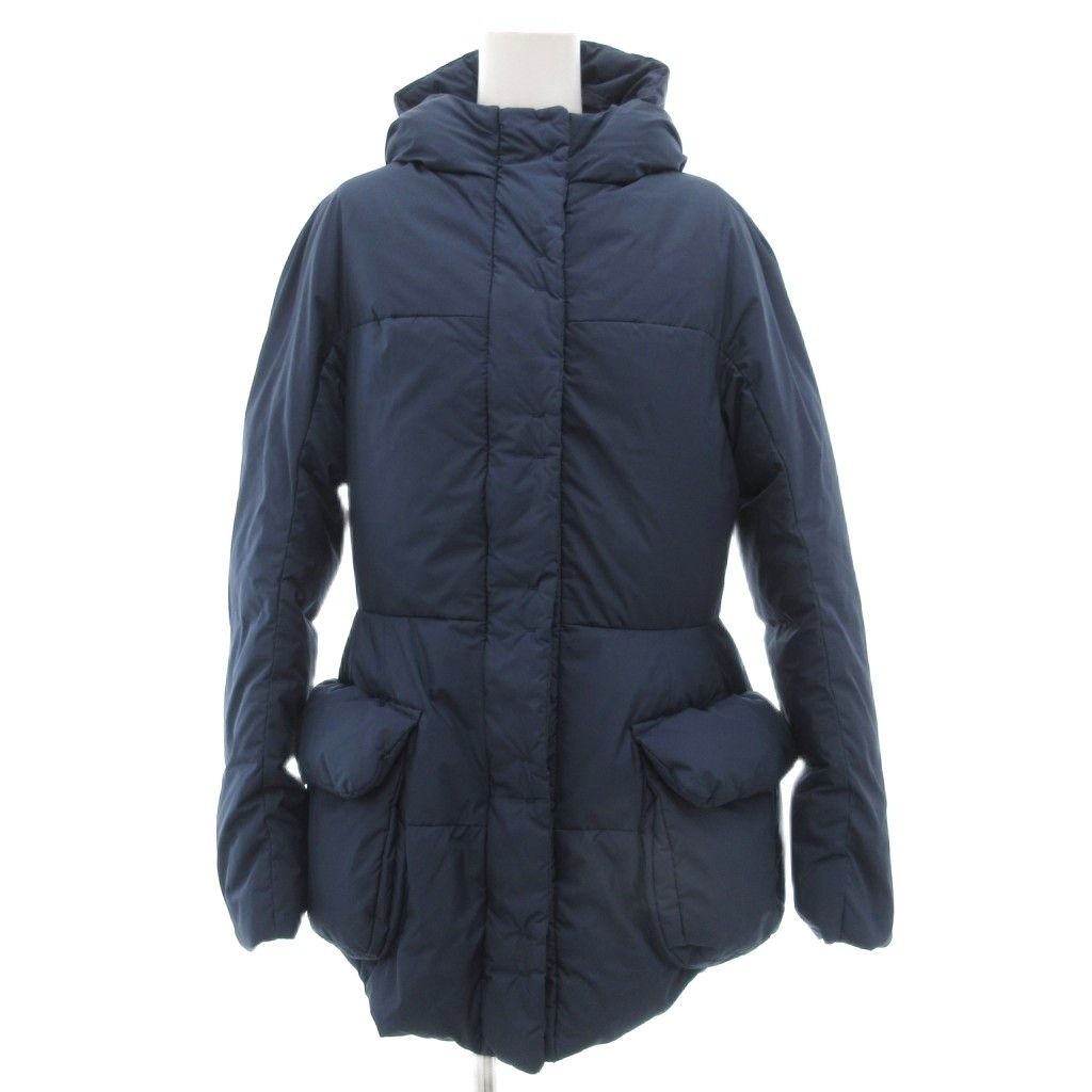 ユニクロ UNIQLO J 21AW シェープドライン ダウンジャケット Aライン M ネイビー UO