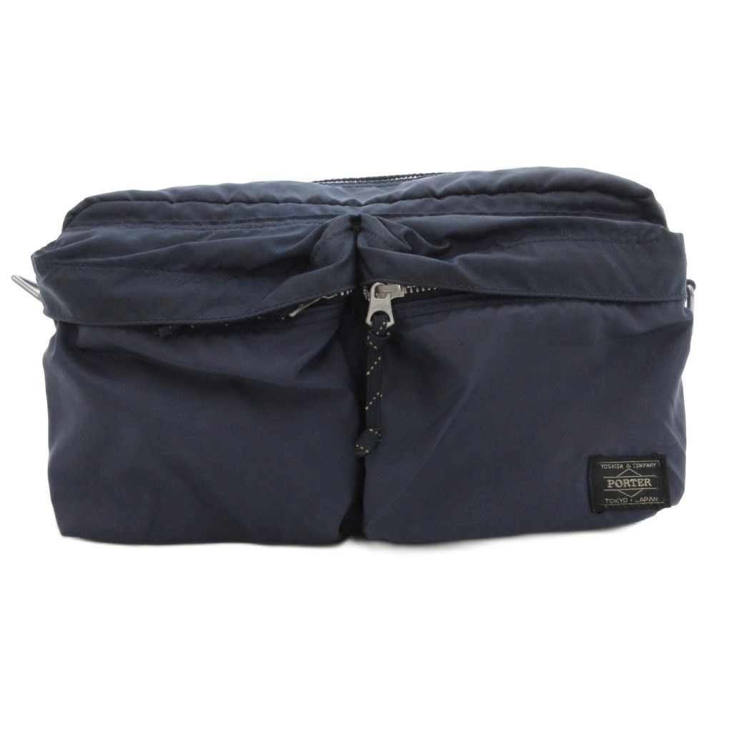 ポーター PORTER FORCE 2WAY WAIST BAG ウエストバッグ ショルダー ナイロン ネイビー UO