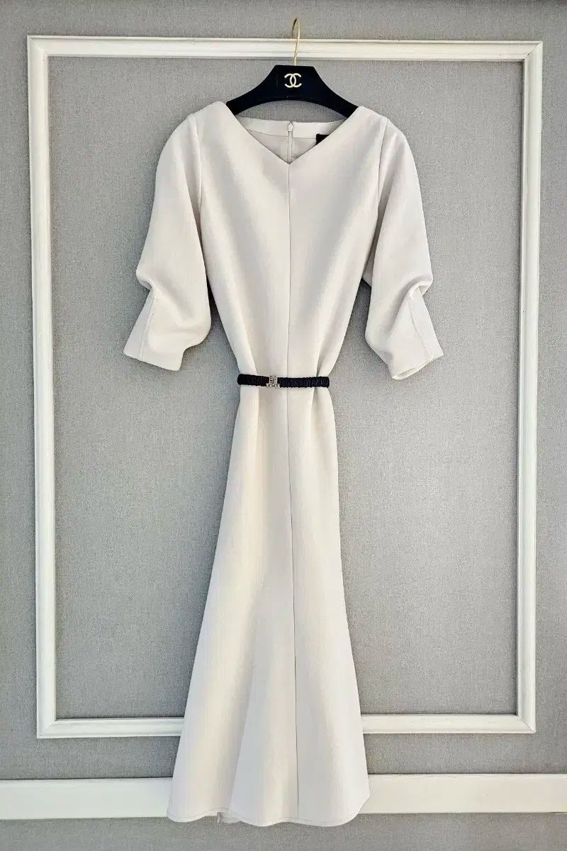 ランバン ロゴエンブレム ウールブレンド ロング ワンピース 55