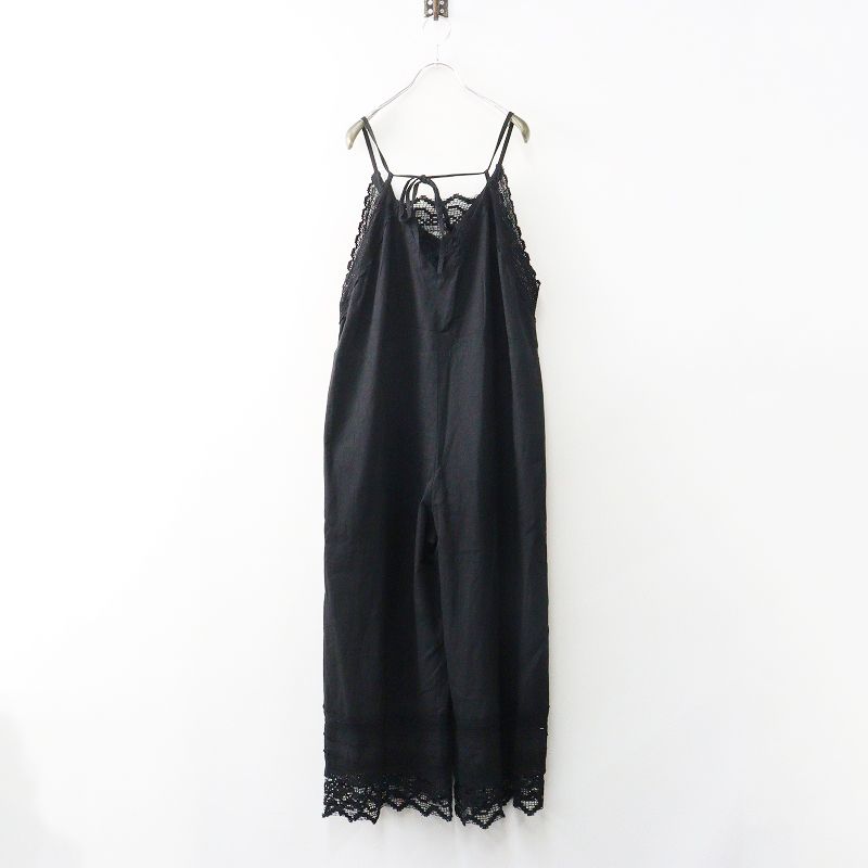 ビアズリー BEARDSLEY レースキャミサロペット パンツ F ブラック┃黒 オールインワン ワンピース 2400014668704