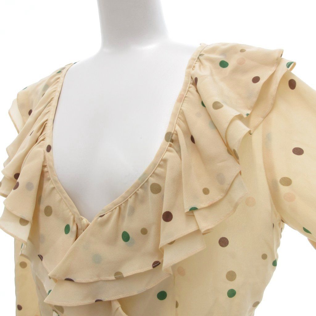 ▪️マックスマーラ 白タグ 総柄 フリルブラウス ドット柄 大きいサイズ ▪️マックスマーラ 白タグ 総柄 フリルブラウス ドット柄 大きいサイズ