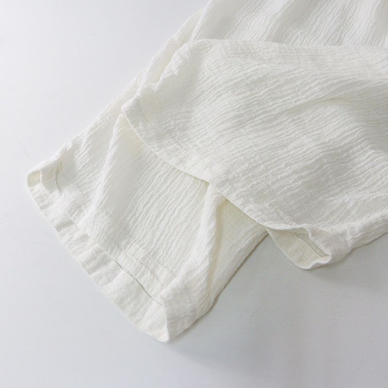  センソユニコ 萌 モユル Sensounico MOYURU リネンガーゼイージーサルエルパンツ M～L ホワイト ゴム ワイド その他 パンツ