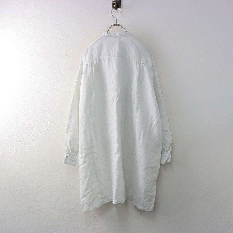 2025AW ネストローブ nest Robe 01233-1044 天然染め ステッチワーク ロングシャツ F ホワイト系┃ブラウス トップス 2400014673708