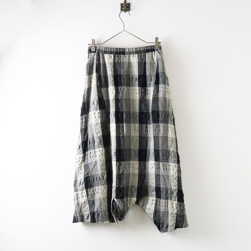 慈雨 センソユニコ デザイン ウール サルエルパンツ センソユニコ 慈雨 ジウ Sensounico チェックアシンメトリーサルエル