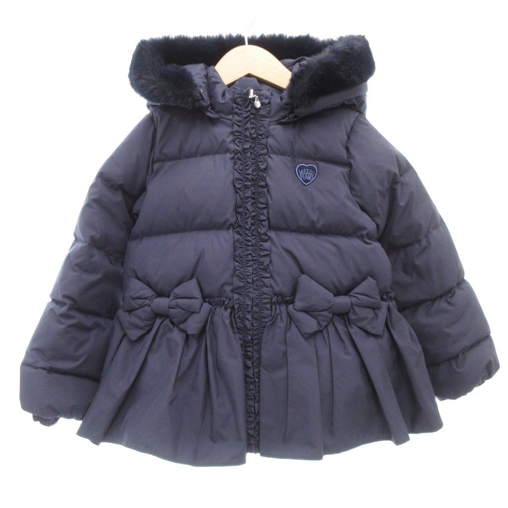 メゾピアノ mezzo piano 美品 ダウンジャケット 120 フェイクファー