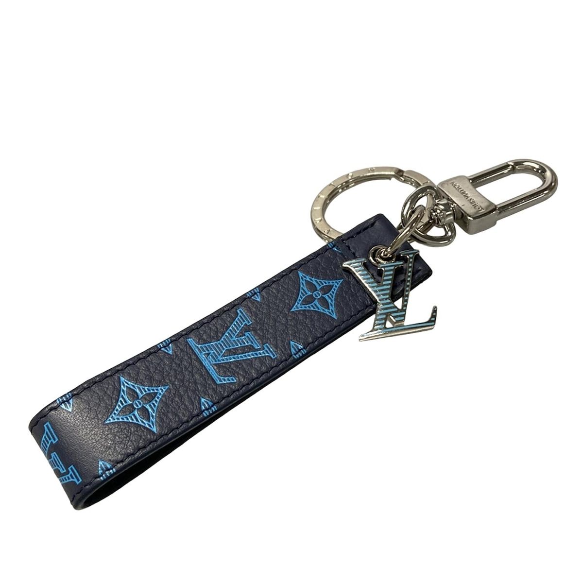 LOUIS VUITTON ルイヴィトン キーホルダー チャーム キーホルダードラゴンヌ M82532 ネイビー×ブルー×シルバー レザー