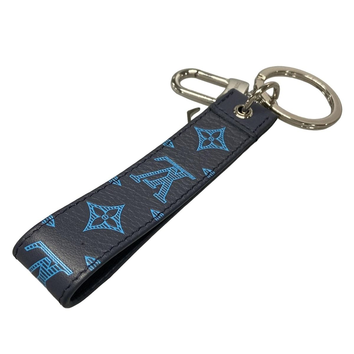 LOUIS VUITTON ルイヴィトン キーホルダー チャーム キーホルダードラゴンヌ M 82532 ネイビー×ブルー×シルバー レザー