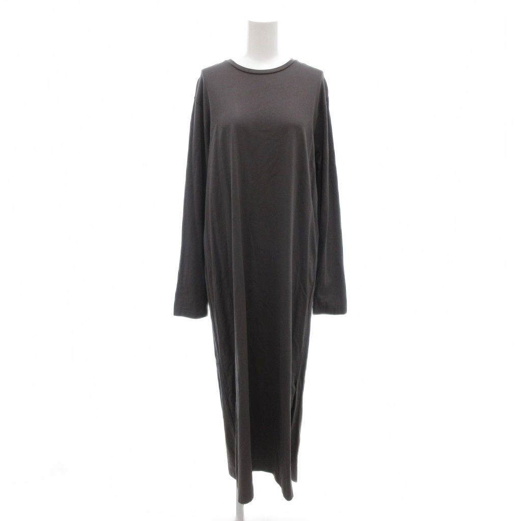 エイトン ATON ワンピース カットソー 長袖 ロング 02 S チャコールグレー |AE