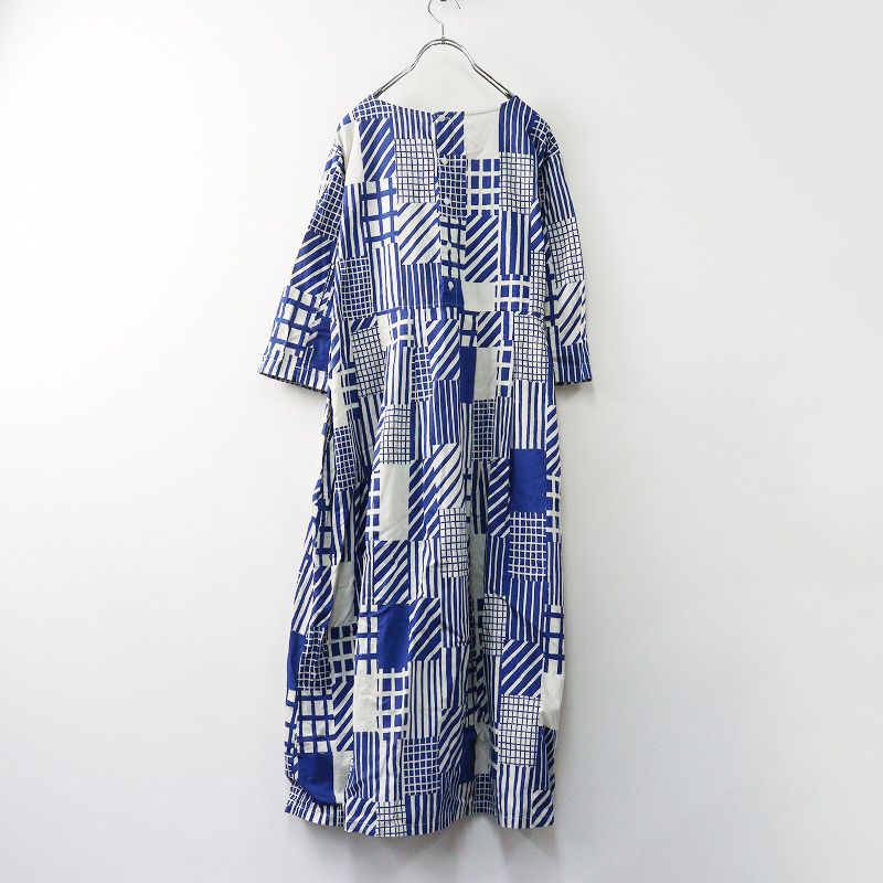 グランマママドーター GRANDMA MAMA DAUGHTER ROJIタックワンピース 2 ブルー┃路地柄 旅柄 2400014678079