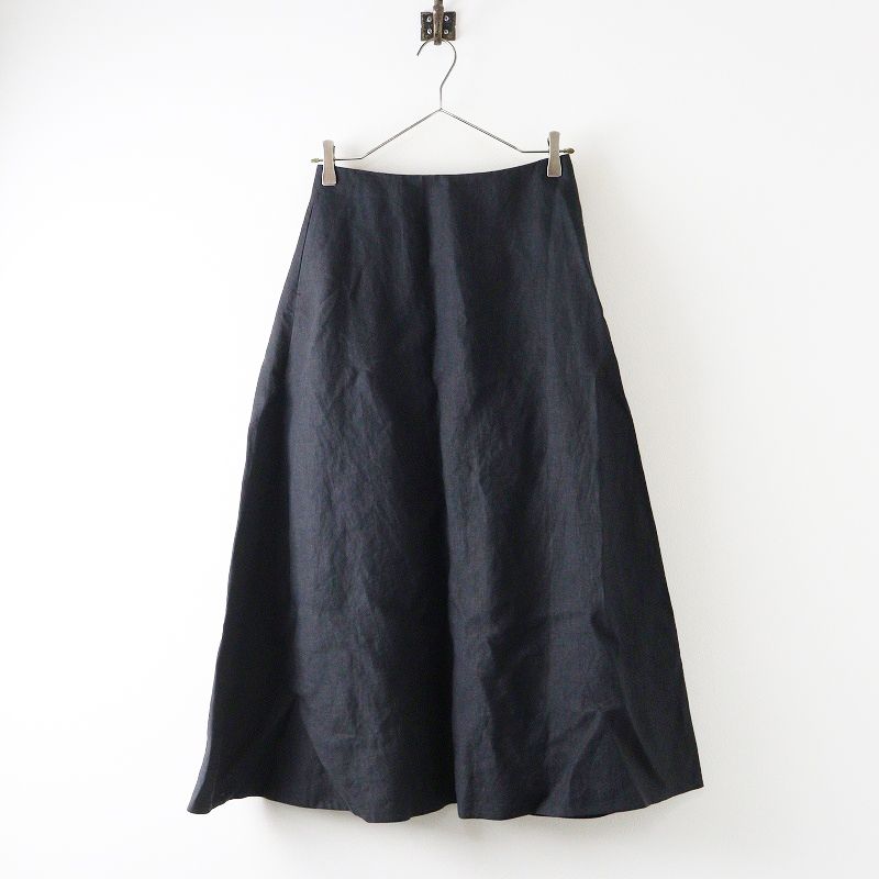 2025SS ドゥーズィエムクラス Deuxieme Classe EVERYDAY I LIKE Linen Flare Skirt リネン フ スカート 34|黒 2400014678703