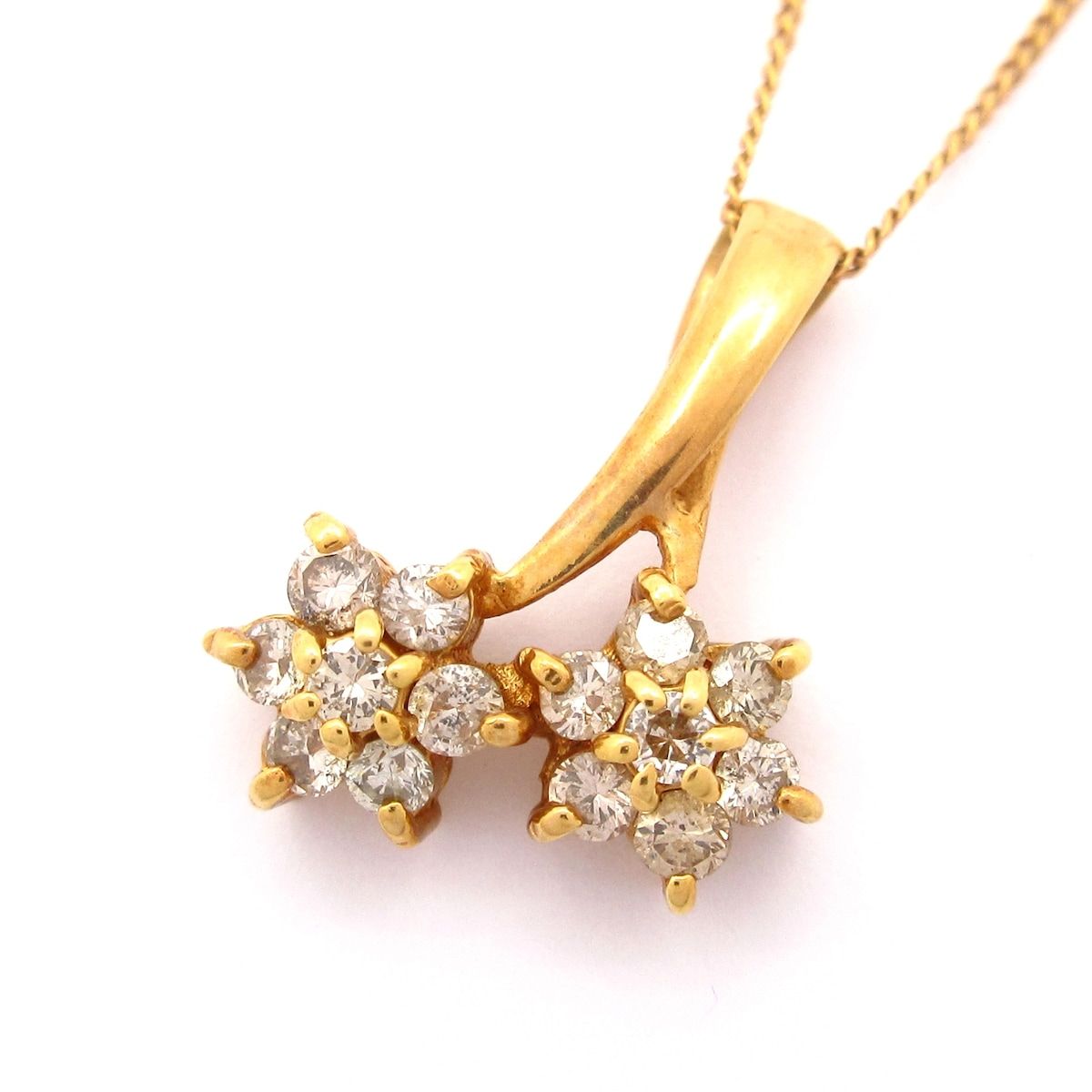 Unbranded ノーブランド ネックレス K18YG×ダイヤモンド 総重量 3.0g|0.50刻印