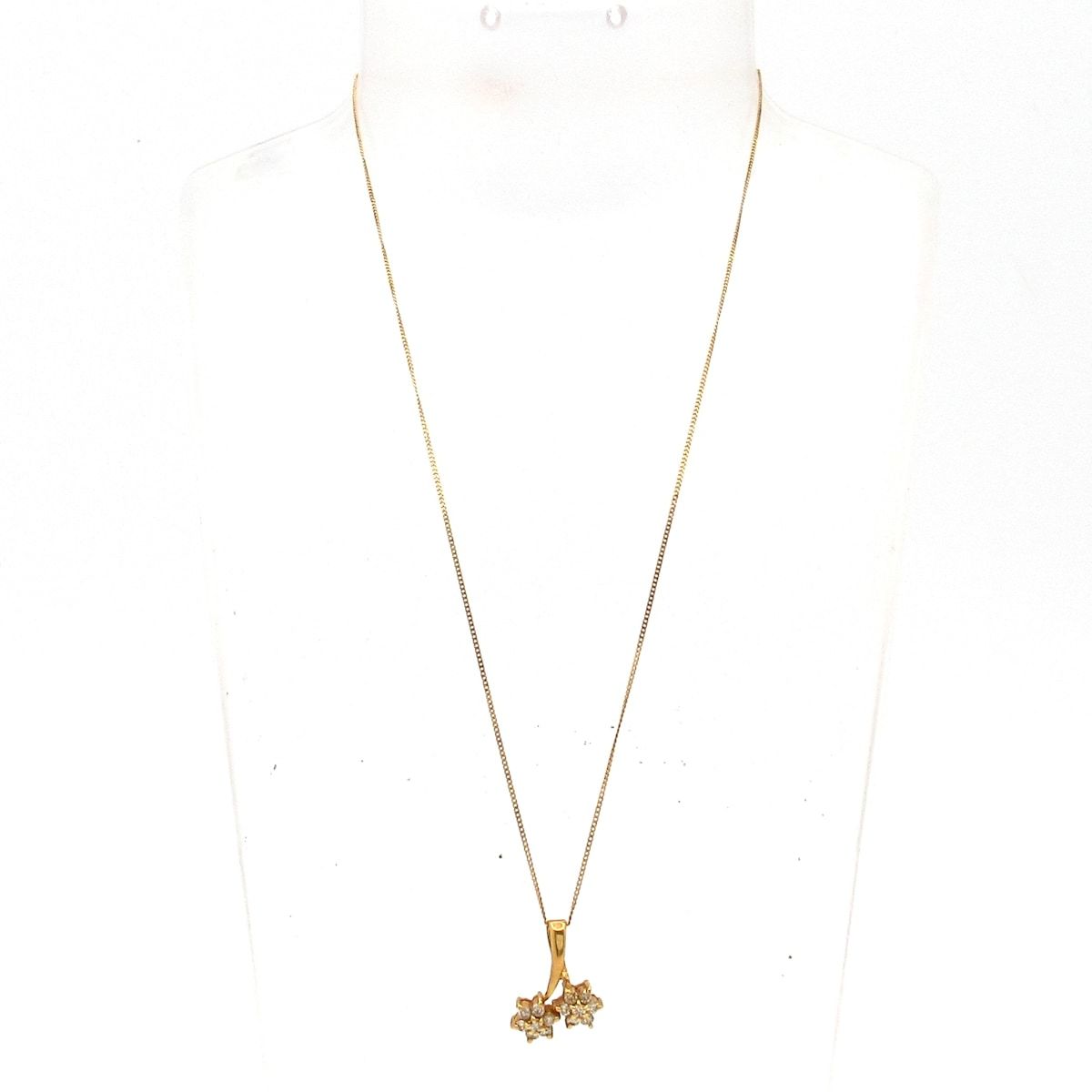 Unbranded ノーブランド ネックレス K18YG×ダイヤモンド 総重量 3.0g|0.50刻印