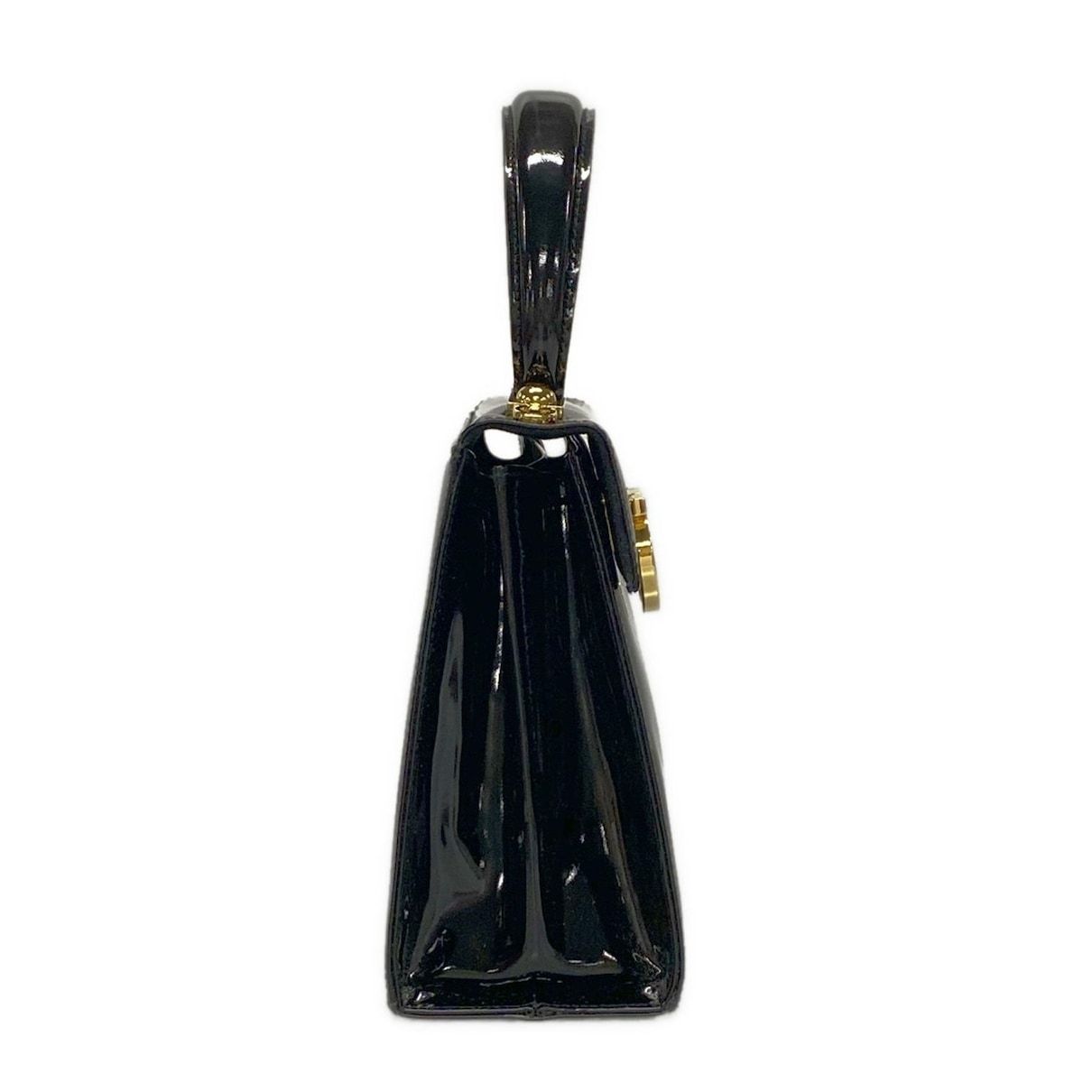 FERRAGAMO SalvatoreFerragamo サルバトーレフェラガモ ハンドバッグ ガンチーニ 黒×ゴールド レザー