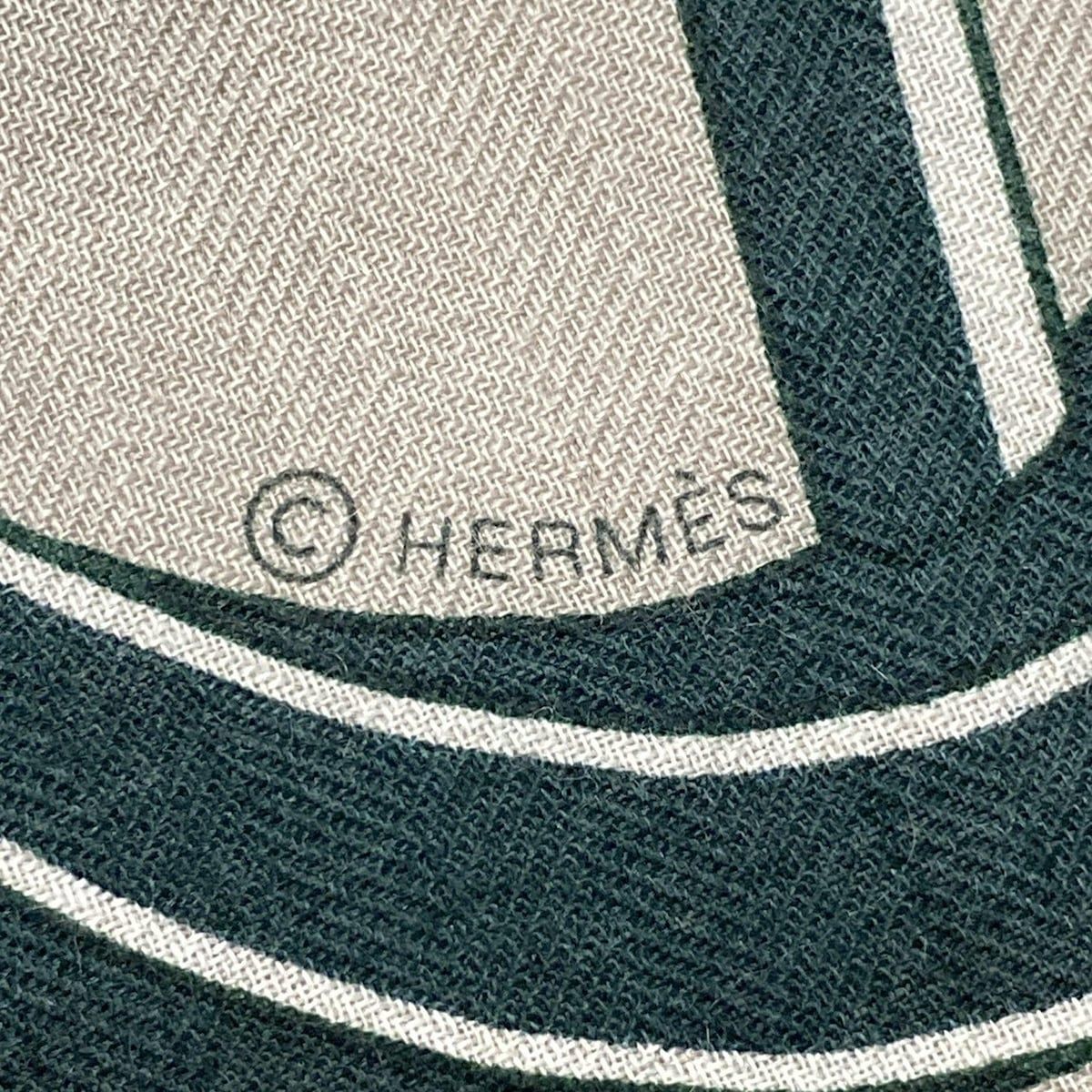 エルメス ストール ショール カレ140|カレジェアン ベージュ×カーキ LES ROUES DE PHAETON|四輪馬車の車輪 カシミヤ シルク