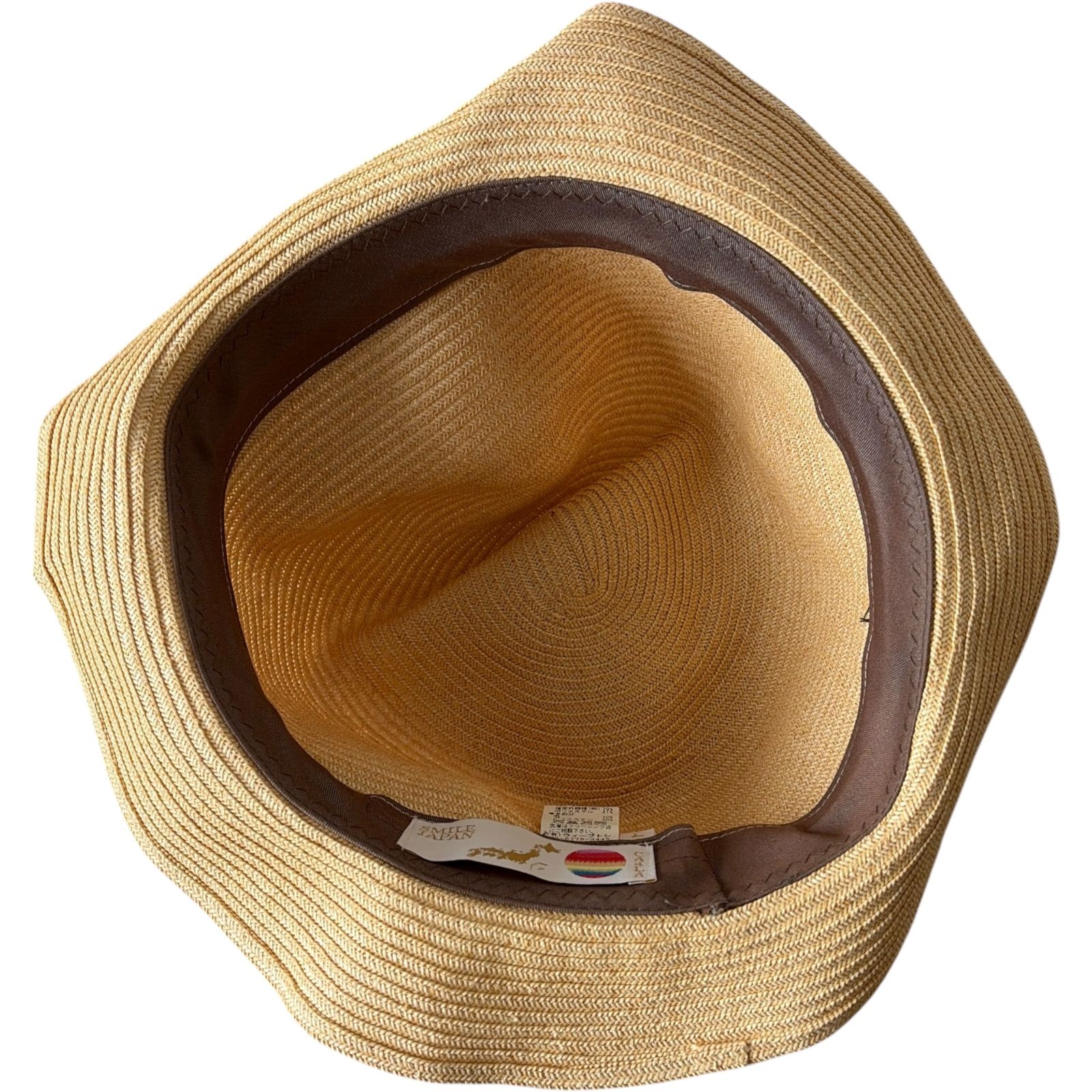 RE329 【CA4LA】ホワイトストローハット リボン カシラ 麦わら帽子 L