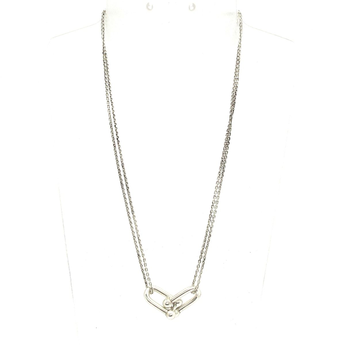 TIFFANY-Co. ティファニー ネックレス ハードウェア ダブルリンク シルバー