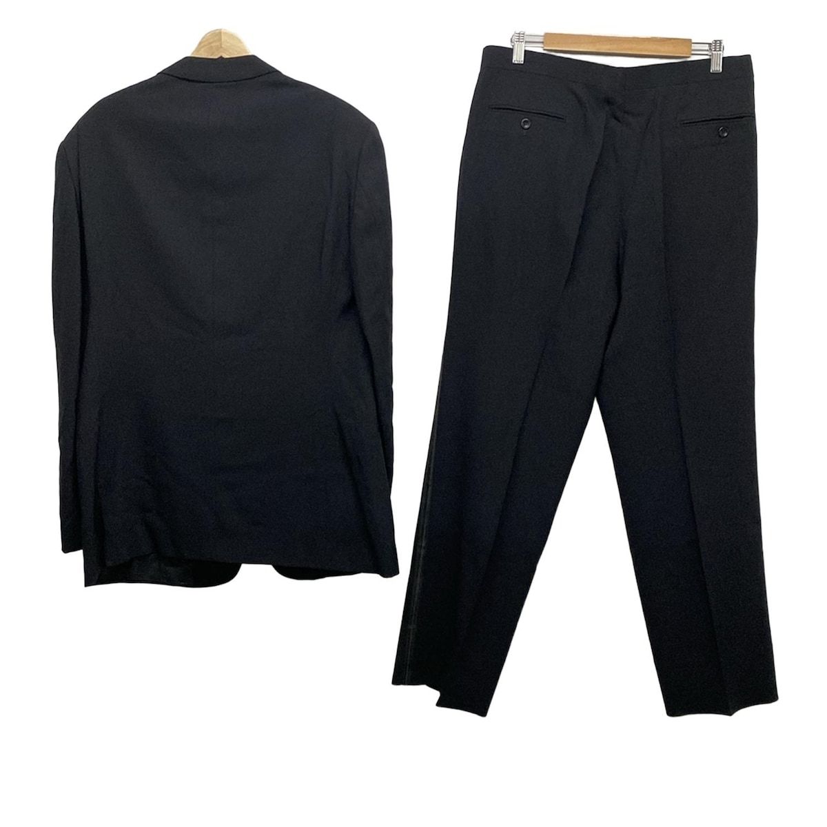 ARMANICOLLEZIONI アルマーニコレッツォーニ シングルスーツ メンズ - 027518 黒 3Pスーツ|JK3つボタン|ベスト付き|サイドテープ