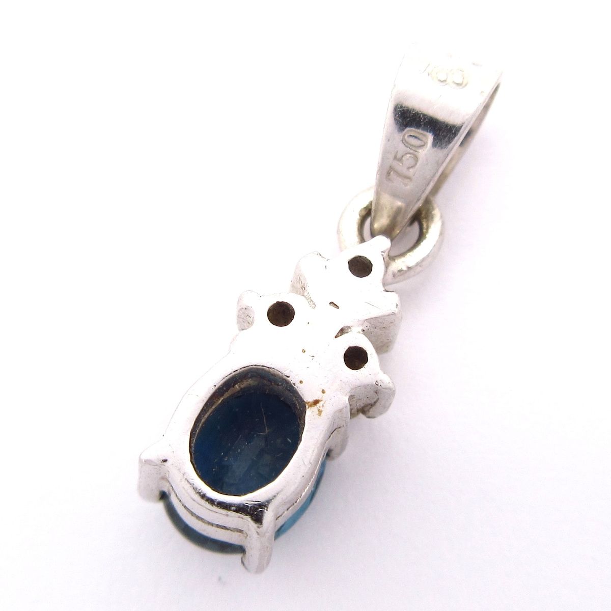 Unbranded ノーブランド ペンダントトップ K 18 WG×ダイヤモンド×ネイビー 総重量 1.9 g 0.837刻印