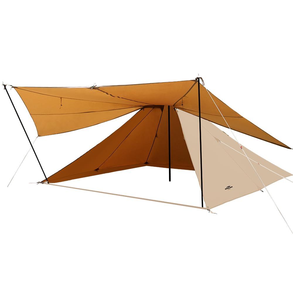 SoomloomテントKhufu M 2.0スクエアワンポールテントアップグレードバージョンアレンジ性高いタープスペースTC素材ポリコットン 日陰濃い 快適さ 防風 防雨 UVカット 通気 家庭 カップルキャンプ アウトドア