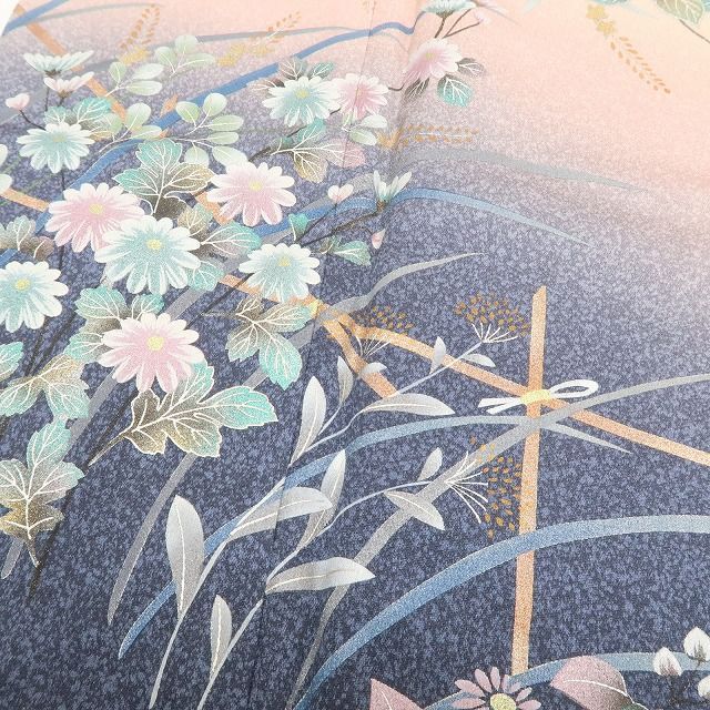  ✾まめ藤✾ｍ2340 正絹 仕付け糸付き さが美謹製 スワトウ刺繡 雪輪 手縫い仕立て 訪問着 訪問着 付け下げ 着物