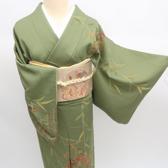 み✾ｍ2203＊正絹 乱菊 アンティーク 手縫い仕立て 訪問着 ✾まめ藤✾m2364＊美品 正絹 作家物落款 唐花 蝶 手縫い仕立て 訪問着